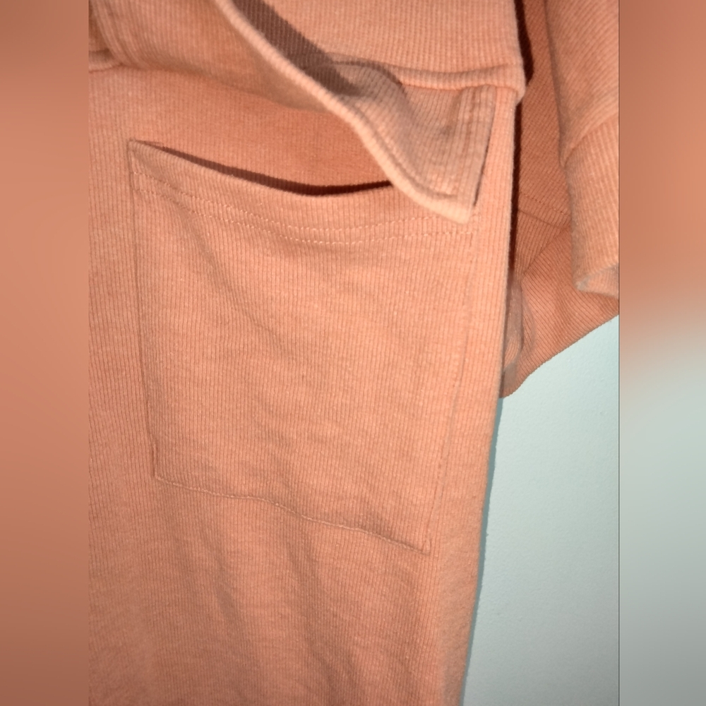 Heyson (Size M) Orange Stretch Ribbed SS Button Down Front Romper (NEW-NWT) - Picture 6 of 14